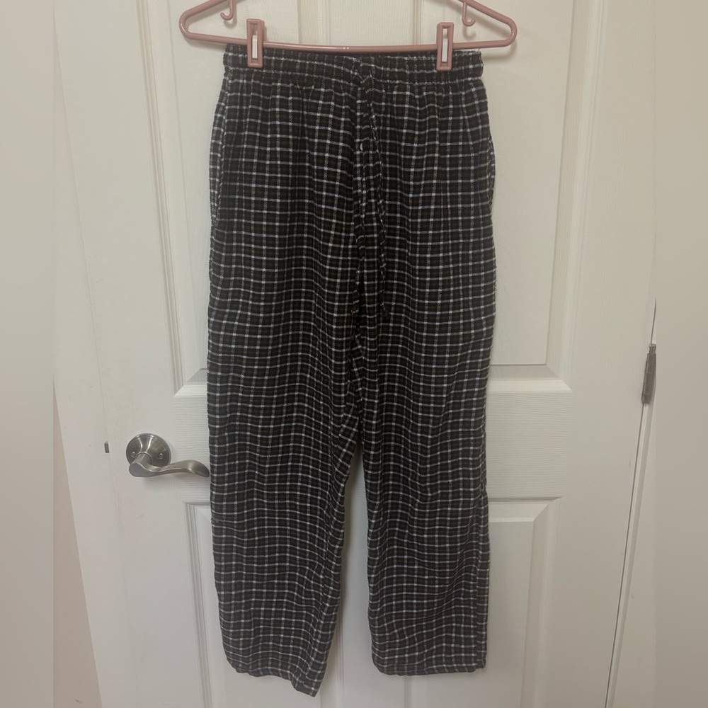 Men's Black Plaid Lounge Pants